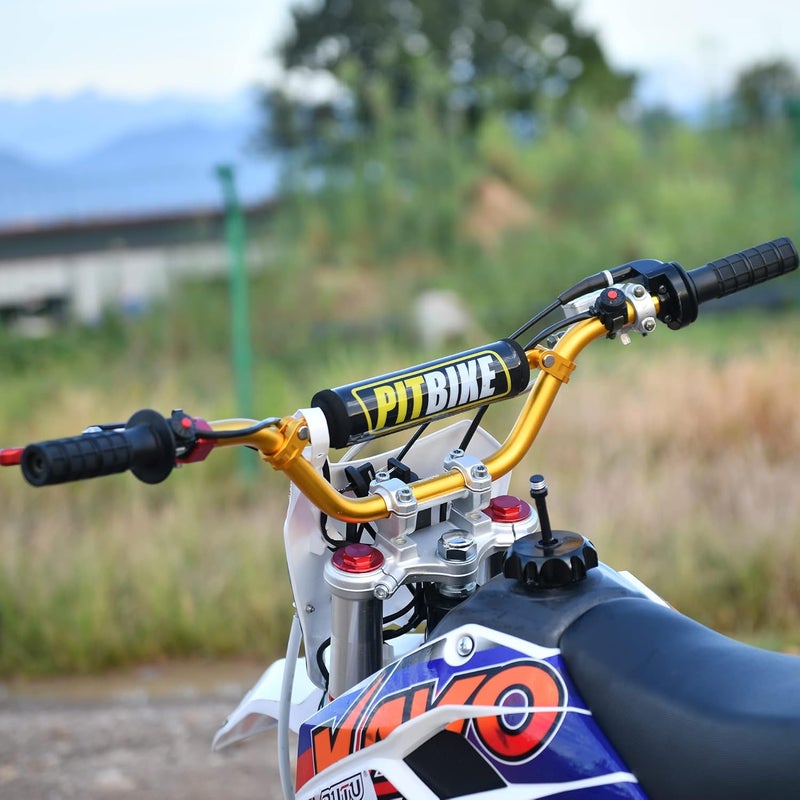 RUTU مقابض دراجة نارية عالمية 7/8" 22 مم مع وسادة واقية للصدر لـ CRF YZF KXF KLX RMZ DRZ دراجة بيك موتوكروس ATV كواد - ذهبي - حرفة تقليل، قوة عالية - Image 5